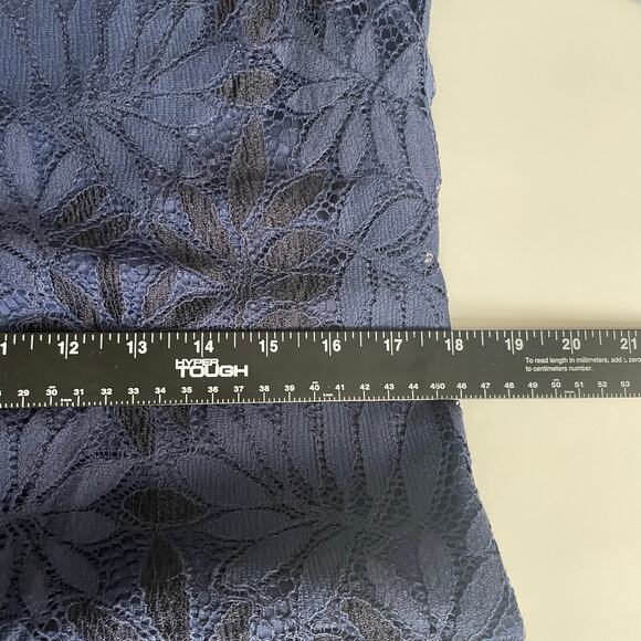 Lilly Pulitzer Jackelin Romper Size 12 Fern Gallery Lace Navy Blue Bell Sleeve - Picture 9 of 10
